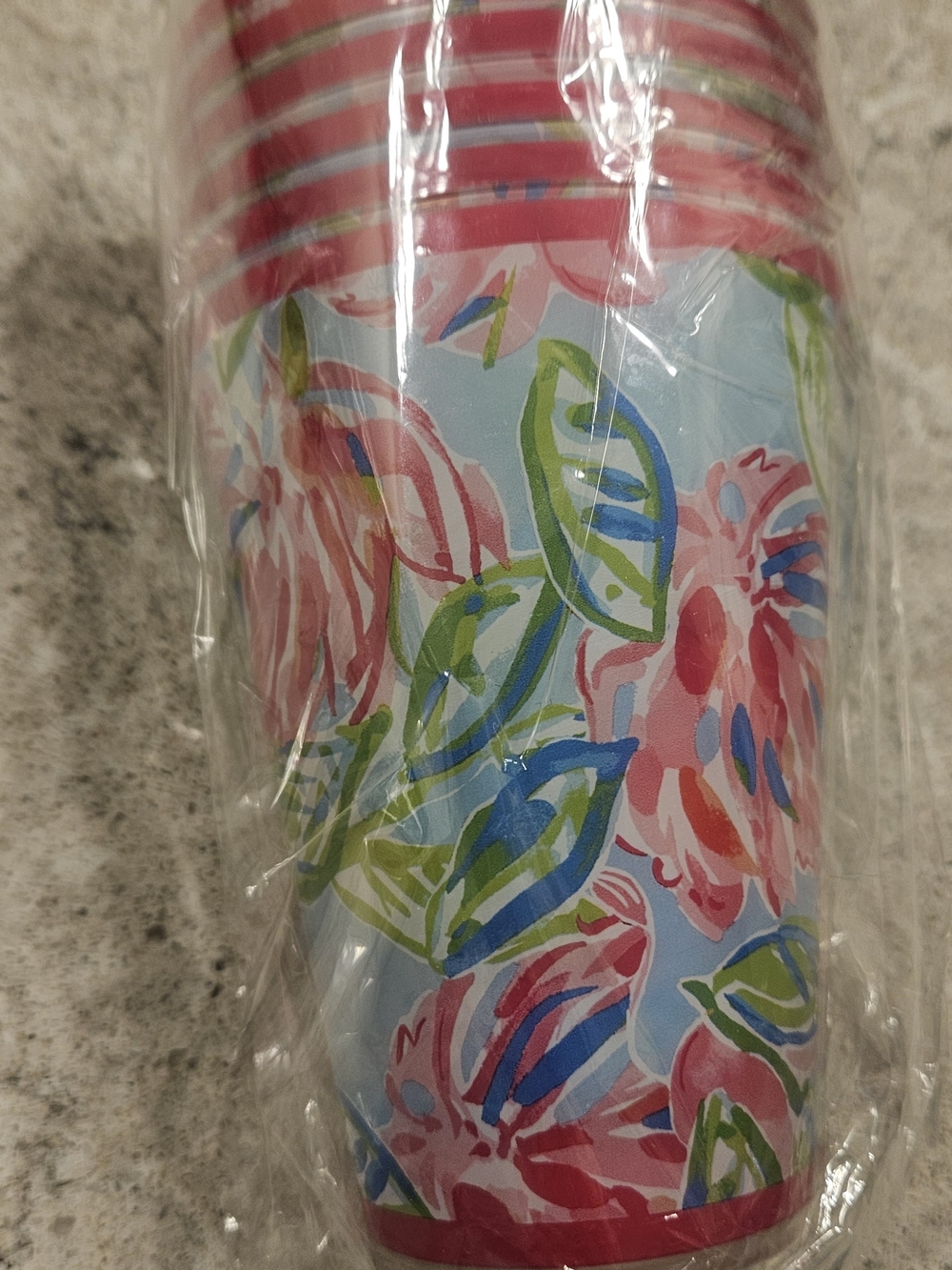 Lilly Pulitzer 14 Oz Plastic Pool Cups In Totally Blossom